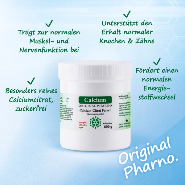 Calcium-Citrat Pulver 800g Etikett
